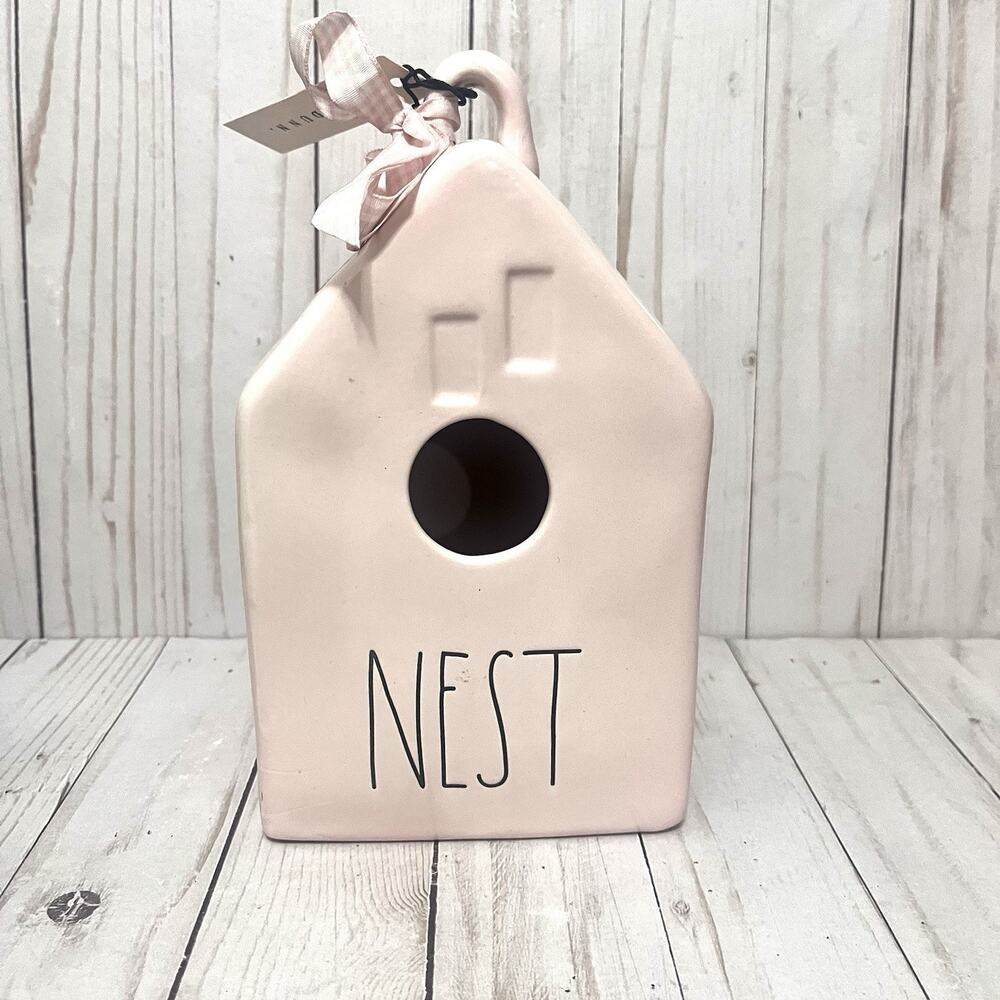 Rae Dunn Pink Nest Birdhouse Bank Artisan Collection Spring Home by Magenta NEW
